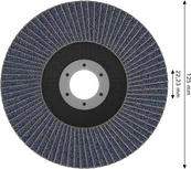 Disco de lixa Bosch X451 de 125 mm G80 com furo de 22,23 mm.