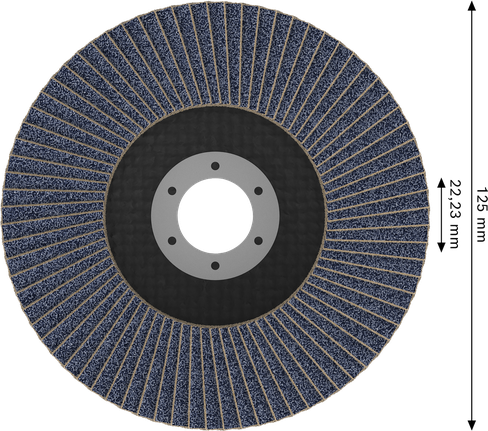 Disco de lixa Bosch X451 de 125 mm G80 com furo de 22,23 mm.