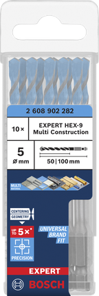 Broca para construção Bosch EXPERT HEX-9 Multi, embalagem de 5 mm.