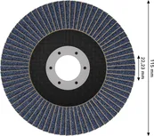 Disco de lixa Bosch X451 de 115 mm G120 com furo de 22,23 mm.