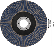 Disco de lixa Bosch X451 de 125 mm G80 para desbaste de metais.
