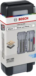 Conjunto de 40 lâminas de serra tico-tico Bosch para madeira e metal, com estojo.