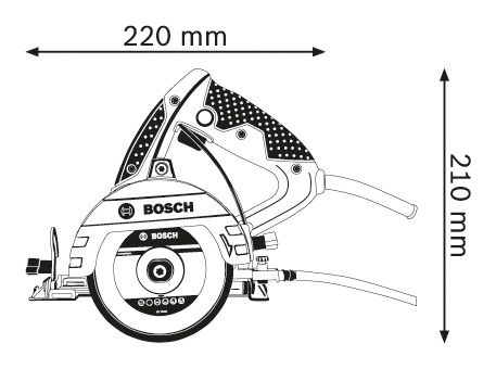 Dimensiones de la sierra circular Bosch.