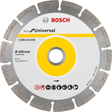 Disco de corte de diamante segmentado universal Bosch 180mm.