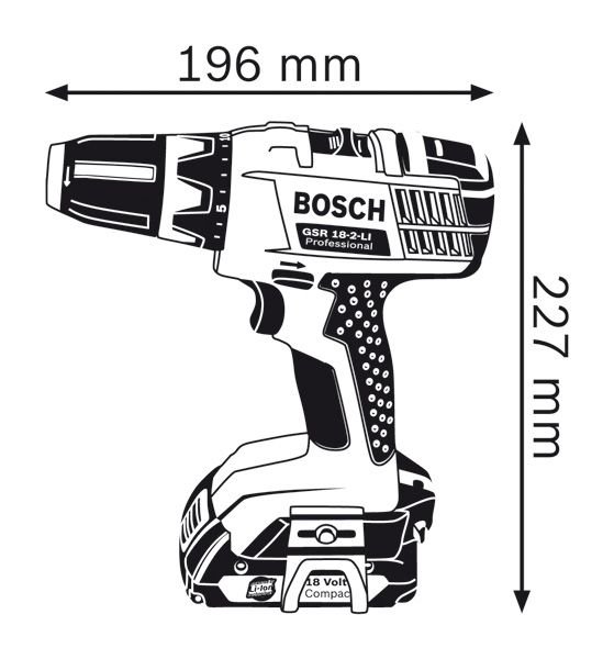 Dimensiones del taladro.