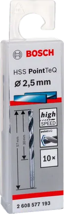 Paquete de brocas Bosch PointTeQ de 2,5 mm.
