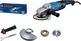 Amoladora angular Bosch GWS 30 con motor de 2800W y accesorios.