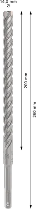 Broca para martillo perforador Bosch PRO SDS plus-5X 14x200x260 mm.
