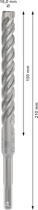 Broca para martillo perforador Bosch PRO SDS plus-5X 16 x 210 mm.
