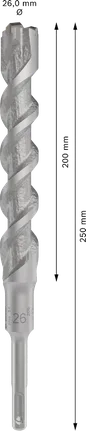 Broca para martillo perforador Bosch PRO SDS plus-5X 26x250 mm.