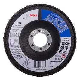 Disco de láminas de acero Bosch X421 óxido de aluminio, 115 mm G80.