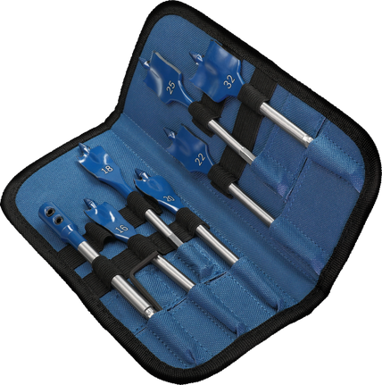 Juego de brocas planas Bosch de 16 a 32 mm.