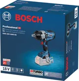 Embalaje de la llave de impacto inalámbrica Bosch GDS 18V-1600 HC.