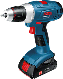 Taladro atornillador inalámbrico Bosch GSR 18 V-LI con batería de 18 V.