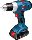 Taladro atornillador inalámbrico Bosch GSR 18 V-LI con batería de 18 V.