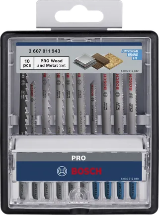 Juego de hojas de sierra de calar Bosch PRO para madera y metal de 100 mm.