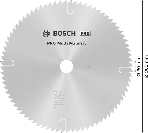 Hoja de sierra circular Bosch PRO Multi Material, 305 mm.