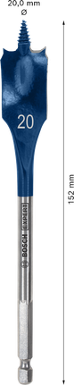 Broca de pala autocortante Bosch EXPERT de 20 x 152 mm.