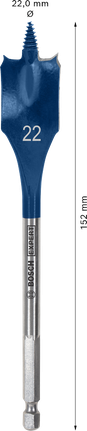 Broca de pala autocortante Bosch EXPERT de 22 x 152 mm.