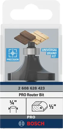 Broca fresadora Bosch PRO para redondear sobre vástago R 1/2″ 1/4″.
