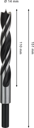 Broca de punta fina para madera Bosch PRO 14x110x151 mm.