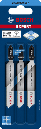 Hojas de sierra de calar de diamante Bosch EXPERT Soft Tile Clean T150RD.