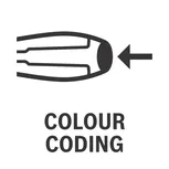 Codificación de colores de herramientas manuales.