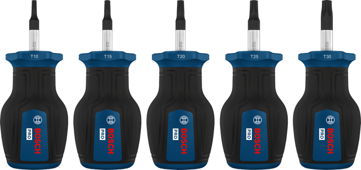 Juego de desatornilladores PRO Stubby Torx, 5 piezas