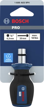 Destornillador Bosch PRO Stubby Bit con vástago de 20 mm.