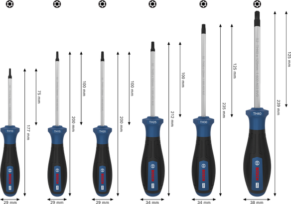 Juego de atornilladores PRO Torx Security, 6 piezas