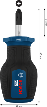 Destornillador Bosch PRO Stubby PH2 x 25 mm.