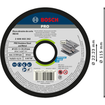 Disco de corte Bosch PRO para acero inoxidable y metal de 115 mm.