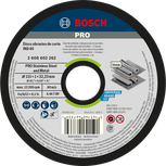 Disco de corte Bosch PRO para acero inoxidable y metal de 115 mm.