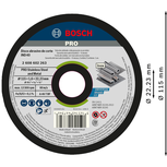 Disco de corte Bosch PRO para acero inoxidable y metal de 115 mm.