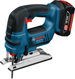 Sierra de calar inalámbrica Bosch GST 18 V-LI con batería de 18 V.