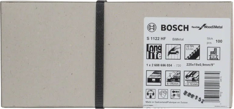 شفرات المنشار Bosch S 1122 HF للخشب والمعادن مقاس 9 بوصات.