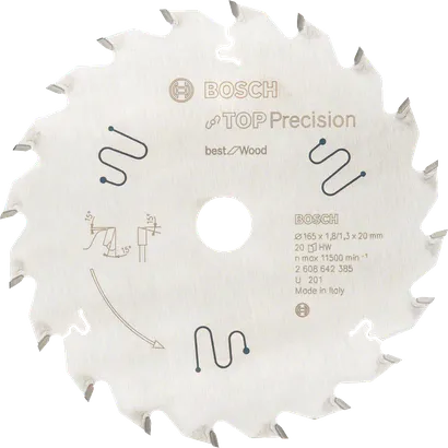 شفرة المنشار الدائرية Bosch Top Precision Best for Wood، مقاس 165 مم.