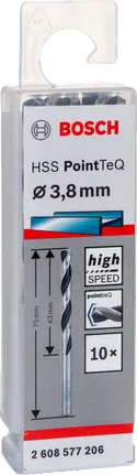 رؤوس مثقاب Bosch HSS PointTeQ مقاس 3.8 مم.