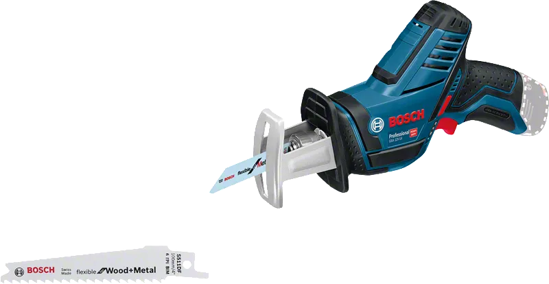 منشار Bosch GSA 12V-14 اللاسلكي المتردد، مرن للخشب والمعادن.