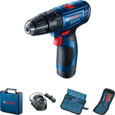 مجموعة المثقاب اللاسلكي Bosch GSB 120-LI مع الملحقات.