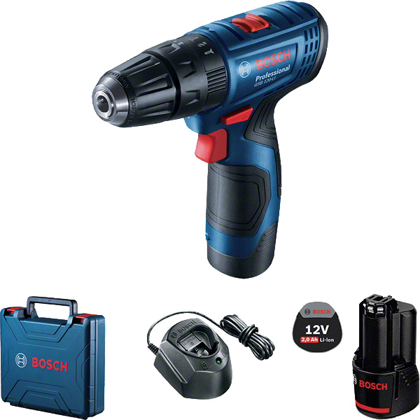 مثقاب لاسلكي Bosch GSB 120-LI مع بطارية 12 فولت 2.0 أمبير.