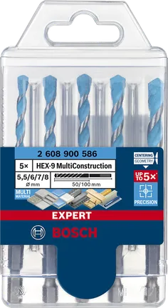 مجموعة مثقاب Bosch HEX-9 متعدد الاستخدامات، 5 قطع.