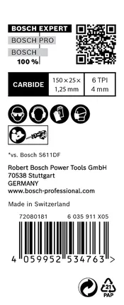 شفرة المنشار الترددي Bosch EXPERT Window Demolition S 956 DHM 10 قطع.