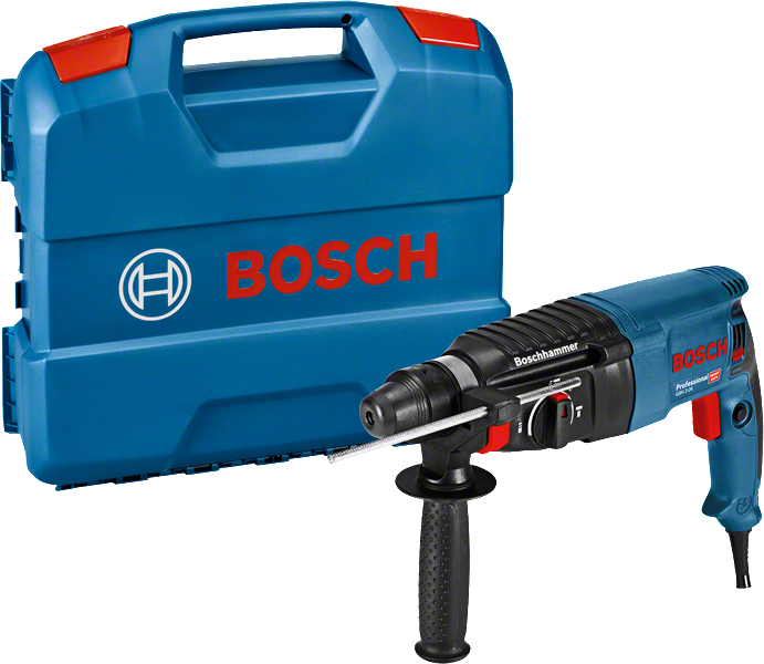 مثقاب مطرقة دوارة من Bosch GBH 2-26 مع حقيبة حمل.