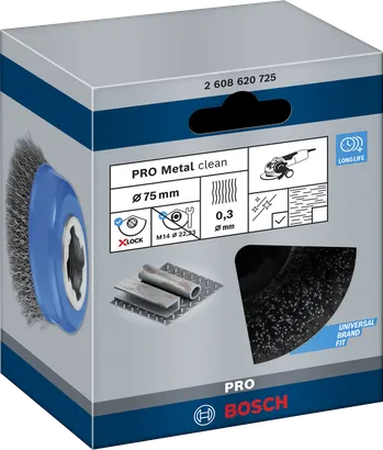فرشاة كأسية Bosch PRO Metal Clean X-Lock مقاس 75×0.3 مم.