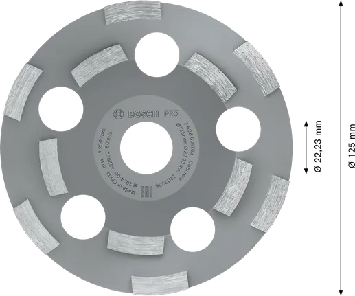 رأس الطحن الكاشط Bosch PRO، 125 ملم للخرسانة.