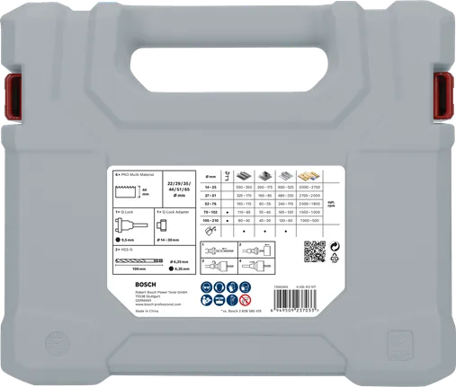 منشار ثقب Bosch برو متعدد المواد مجموعة محور Q-Lock 10 قطع.