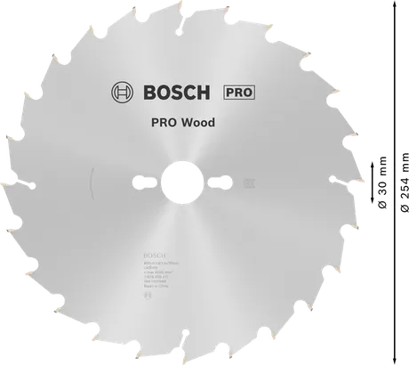شفرة المنشار الدائرية Bosch PRO Wood مقاس 254 مم T24.