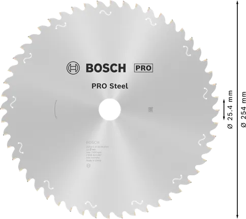 شفرة المنشار الدائرية Bosch PRO Steel مقاس 254 مم 52 سنًا.