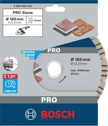 قرص الماس Bosch PRO Stone مقاس 180×22.23 ملم.